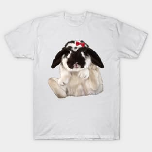 Chio Rabbit with Red Ribbon_ Bunniesmee T-Shirt